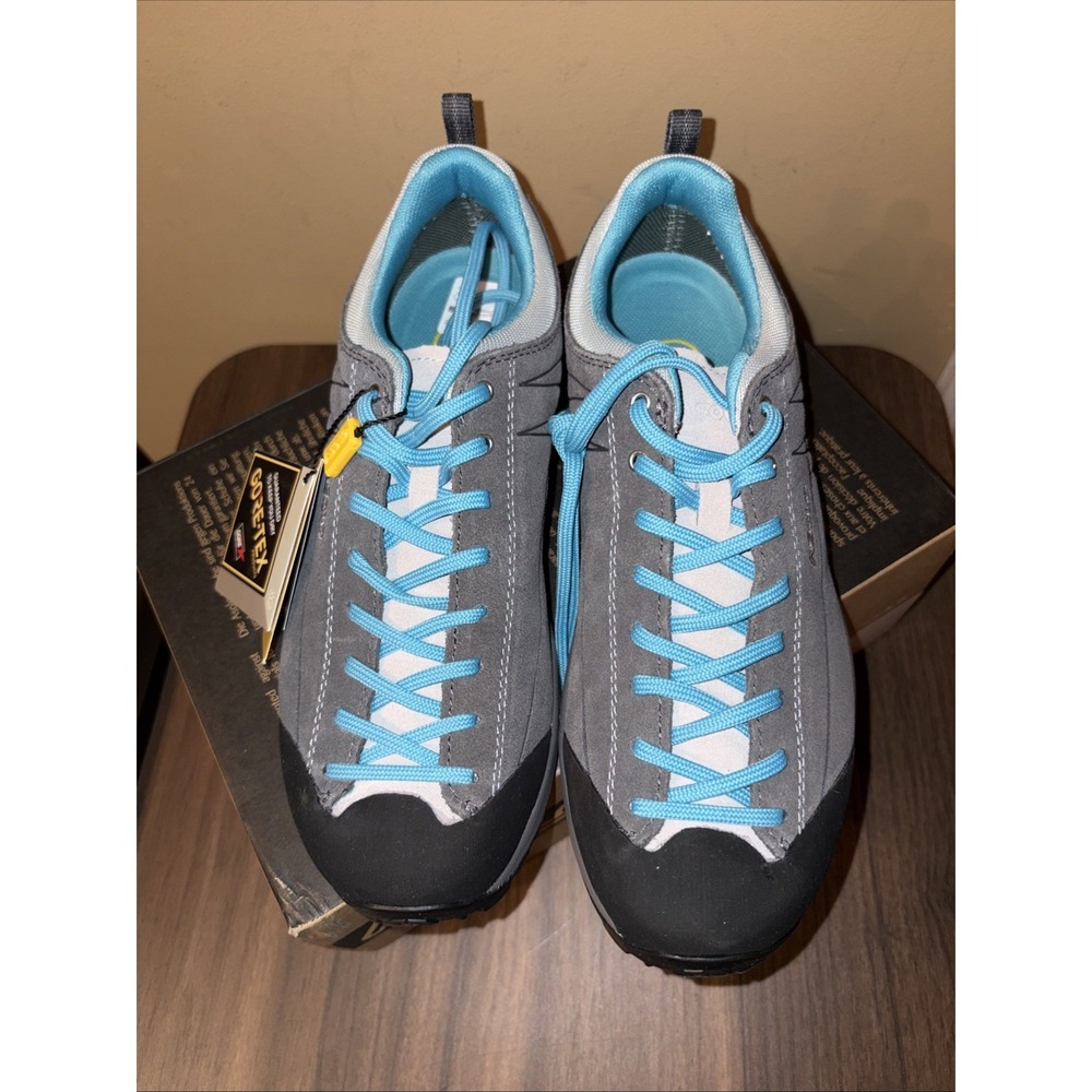 NIB ASOLO Space GV Hiking Shoe Goretex Women's 8.5 Gray Blue Vibram $170 - Picture 7 of 16